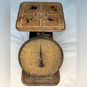 Vintage Columbia Family Scale 24 lbs by Landers Frary & Clark USA WORKING Rustic